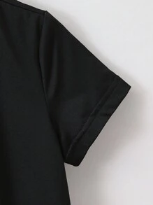 男童條紋短袖t恤和純色短袖t卹 - 黑與白 - 查看 6