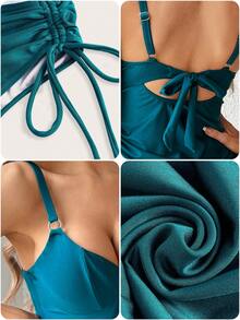 Swim DD+ 女式垂墜褶皺cami比基尼上衣 - 彩色 - 查看 7