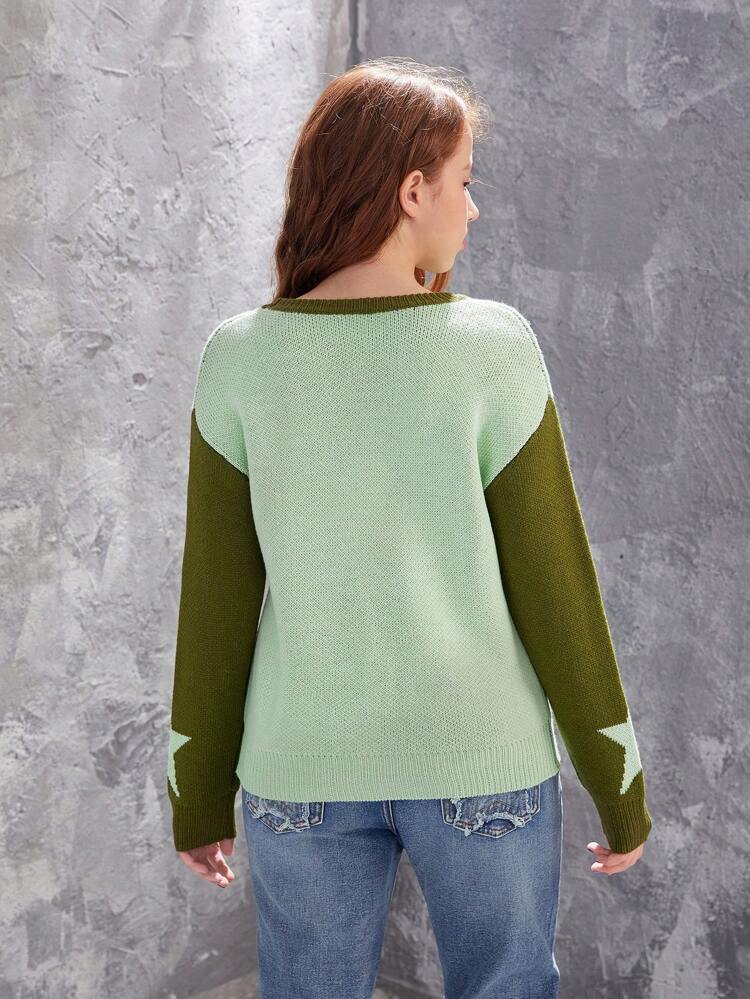 Teen Girl Star Pattern Sweater