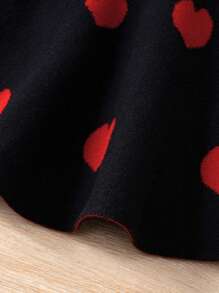 Maglione gonna a maglia con motivo a cuore per bambina