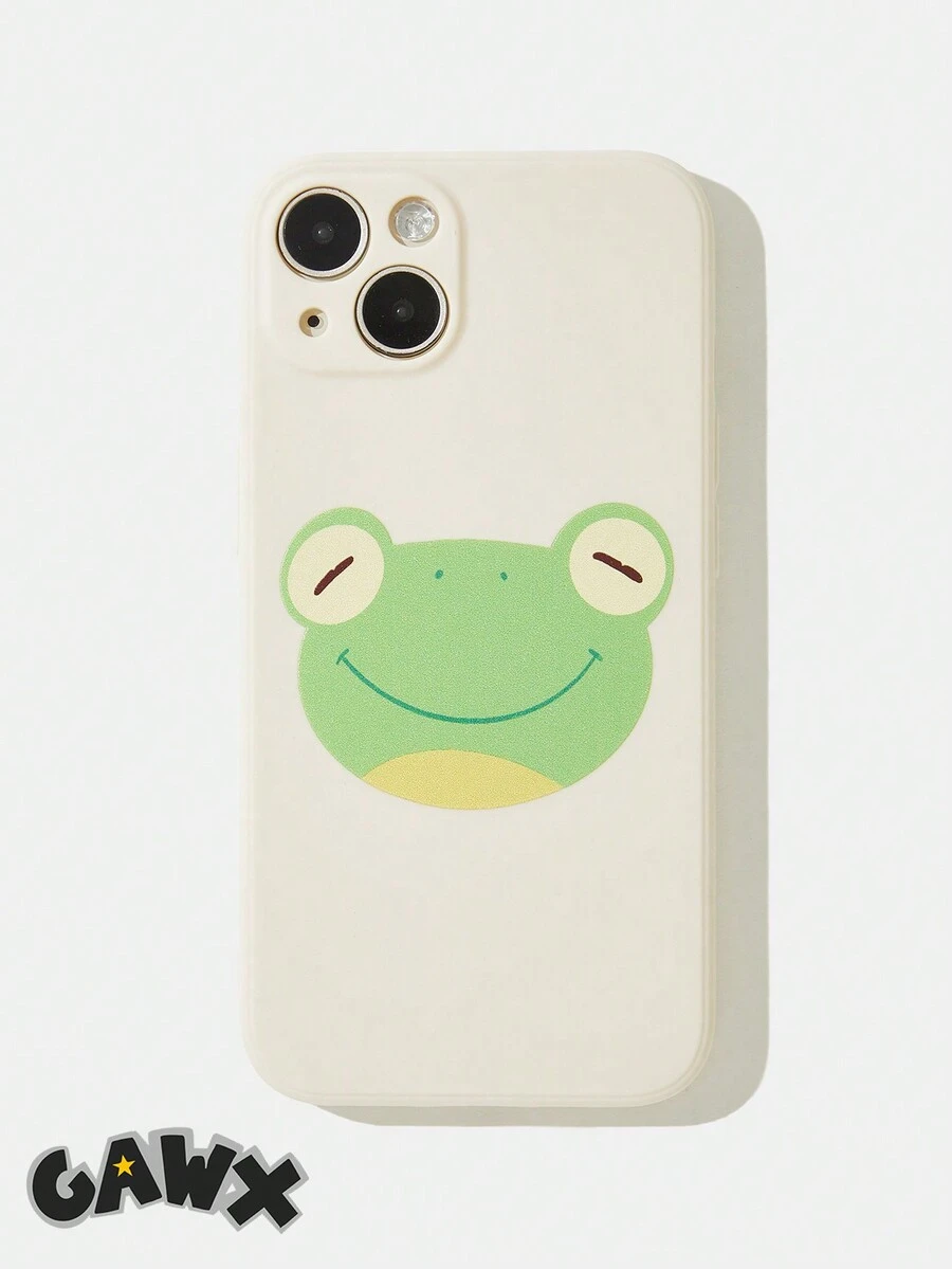 GAWX 1 pieza Funda de teléfono TPU de rana de dibujos animados compatible con iPhone - Multicolor - Ver 1