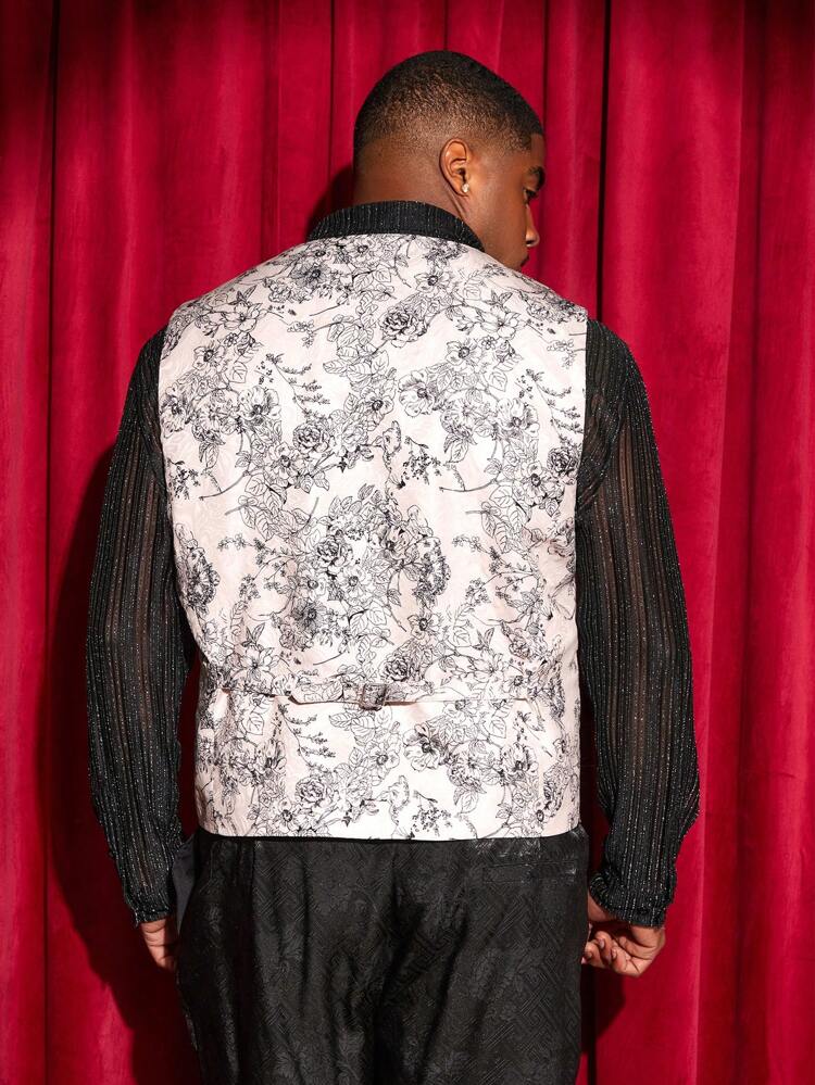 Men'S Plus Size Printed Casual Suit Vest