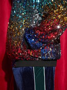 GENTILAND Plus Size Knitted Casual Baseball Collar Jacket - Multicolor - View 5