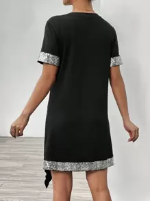 Chiquease Women's Patchwork Sequin Dress - Black - View 2