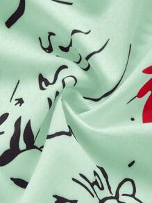 Flirla Women'S Plus Size Printed Elastic Waist Ruffled Hem Skirt - Olive Green - View 5