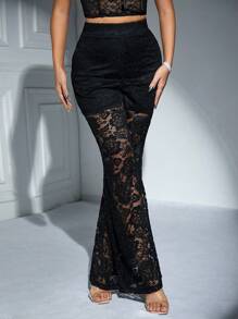 Zolique Women'S Lace Flared Pants