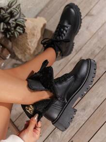 Goth 女式粗跟踝靴及短靴 - 黑色 - 查看 3