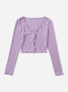 SHEIN EZwear Women's Single-Breasted Knitted T-Shirt