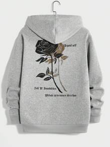 Manfinity RebelGame Men'S Knit Casual Rose Print Sweatshirt - Light Grey - View 1