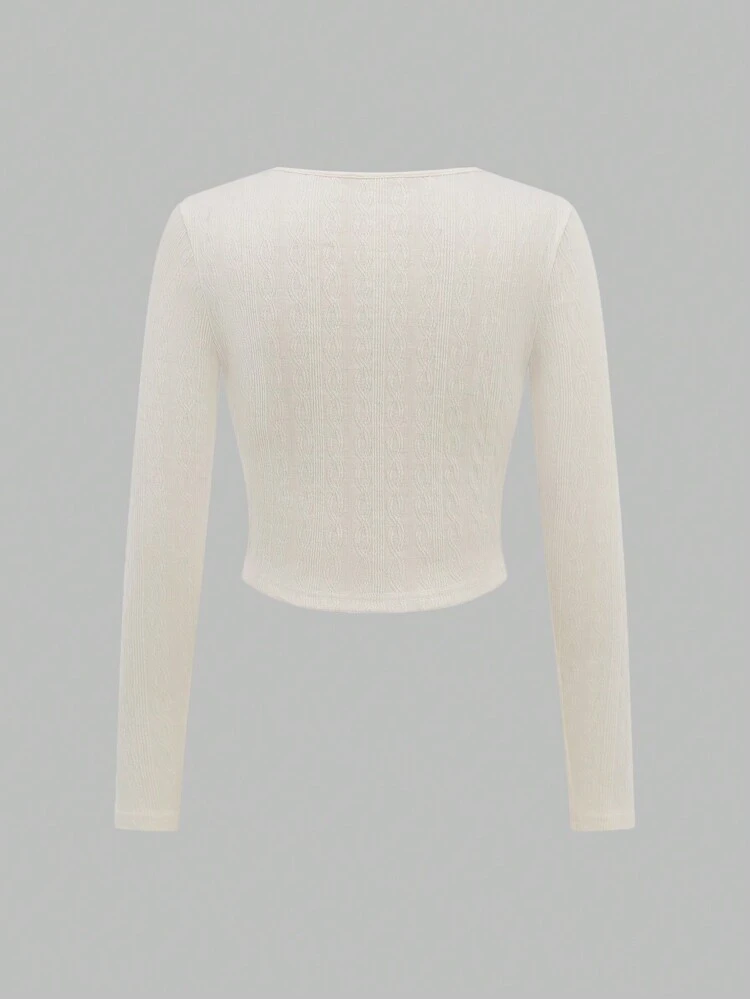 Women's Solid Colored Drawstring T-Shirt Fall Cloth For Women