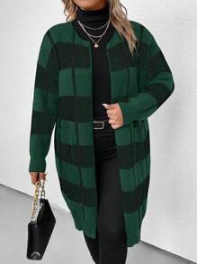 SHEIN LUNE 大尺碼女條紋長袖開襟衫 - 彩色 - 查看 6