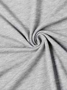 Của phụ nữ Đúng mốt Bóng chày In Ngắn tay Vòng cổ Áo thun - Màu Xám nhạt - Xem 3