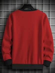 Manfinity Homme Men Plus City Name Printed Drop Shoulder Sweatshirt - Red - View 2