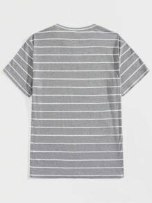 Manfinity VCAY Camiseta De Hombre De Manga Corta Con Rayas - Multicolor - Ver 12