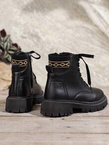 Goth 女式粗跟踝靴及短靴 - 黑色 - 查看 4
