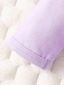 SHEIN Conjunto De Regalo Para Bebés Recién Nacidos De 6 Piezas Para Niñas Y Niños, Uso Diario En Primavera Y Otoño - Morado - Ver 3