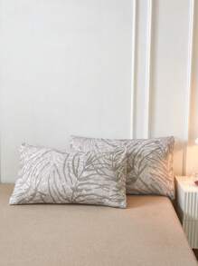 Leaf Pattern Duvet Cover Set Without Filler - Multicolor - View 6