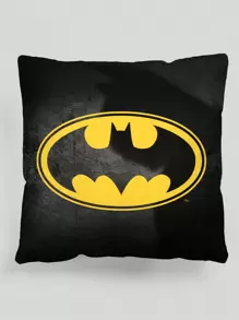 Batman X ROMWE Cartoon Graphic Pillow Cover - Multicolor - View 1