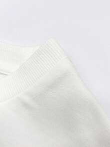 Manfinity Homme Loose Fit Men's Round Neck T-Shirt With Drop Shoulder And Letter Print - White - View 4