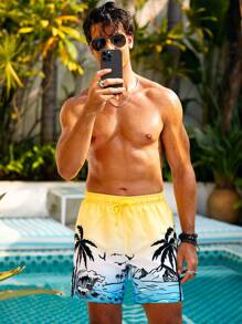 Surfspeed Men'S Seaside Print Drawstring Board Shorts - Multicolor - View 5