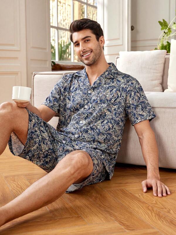 Men'S All-Over Printed Home Clothing Set