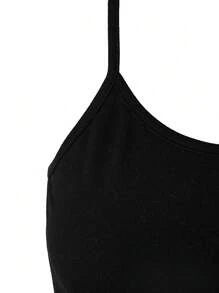 SHEIN Unity 女裝純色吊帶背心上衣 - 粉色 - 查看 4