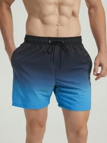 Manfinity Swimmode Men's Gradient Beach Shorts - Blue - View 1