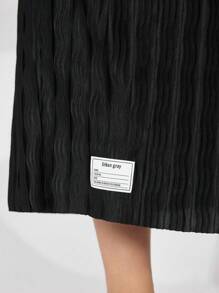 Mulvari Plus Size Alphabet Patched High Waisted Skirt