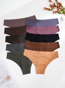 Ropa Interior Femenina Sólidas De Triángulo En Colores Variados (paquete De 10) - Multicolor - Ver 2