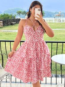 Flirla Dress Ukuran Plus - Merah - View 5