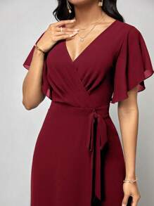 SHEIN Clasi 蝴蝶袖交叉綁帶連身褲