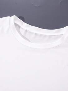 Teenage Girls' Casual Short Sleeve T-Shirt With Slogan Print Style Hit  Summer Tops - White - View 4