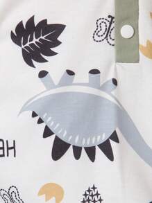 Polo A Righe Con Stampa Di Dinosauro E Pantaloni Corti Per Bimbi Alla Moda, Adatti Ai Mesi Estivi
