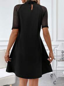 SHEIN Clasi Vestido Negro Con Encaje - Negro - Ver 2