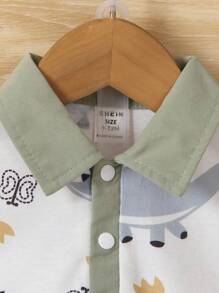 Polo A Righe Con Stampa Di Dinosauro E Pantaloni Corti Per Bimbi Alla Moda, Adatti Ai Mesi Estivi