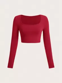 SHEIN EZwear 夏季裝扮女士緊身針織純色t卹 - 彩色 - 查看 6