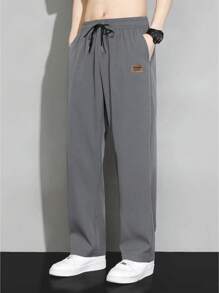 Summer Loose Ice Silk Pants For Men, Simple All-Match Casual Trousers For Spring And Autumn - Dark Grey - View 4