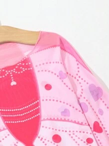 年輕女孩的心形和波點印花遮陽衣 - 彩色 - 查看 4