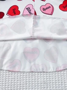 SHEIN 少女休閒連身裙,衣身心形字母印花 - 彩色 - 查看 5
