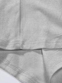 Claim Dot Men's Loose Simple Long Sleeve T-Shirt, Fall - Grey - View 5