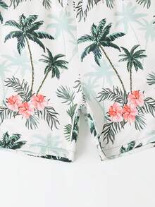 Tween Boys Plant & Flower Printed Swim Trunks, Beach Shorts - Multicolor - View 4