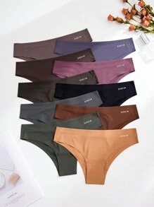 Ropa Interior Femenina Sólidas De Triángulo En Colores Variados (paquete De 10) - Multicolor - Ver 1