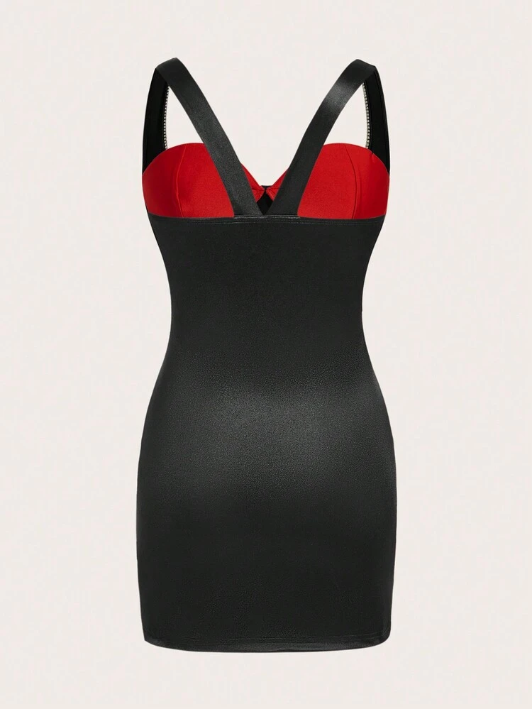 Women's Slim Fit Diamond-studded Dress