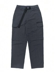 GILIPUR Women's Solid Color Cargo Straight Loose Casual Pants - Dark Grey - View 7