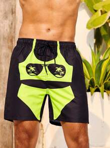 Surfspeed Men'S Sunglasses Print Drawstring Waist Beach Shorts - Multicolor - View 4