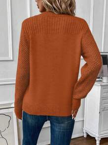 EMERY ROSE 女士圓領長袖毛衣 - 橘色 - 查看 2