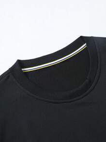 Manfinity Homme Hombres talla grande Sudadera con estampado de dibujos animados - Negro - Ver 4