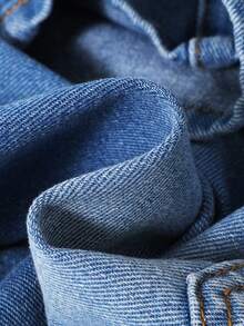 SHEIN Quần short denim ống đứng rách tua rua màu xanh nhạt cho bé trai tuổi teen, mùa hè. - Rửa nhẹ - Xem 6