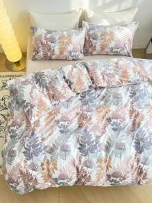 3pcs/set Plant Pattern Duvet Cover Set Without Filler, Modern Polyester Bedding Set For Bedroom, All Season - Multicolor - View 5