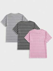 Manfinity VCAY Camiseta De Hombre De Manga Corta Con Rayas - Multicolor - Ver 2